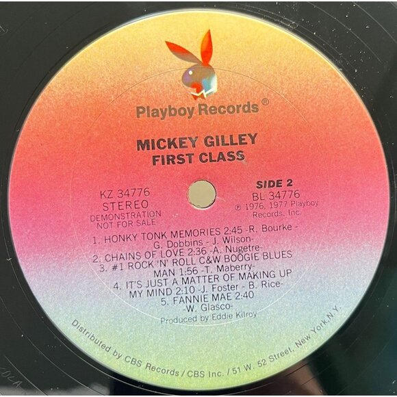 Mickey Gilley First Class Vinyl LP Country Radio Station Copy 1977 Playboy - Picture 3 of 8